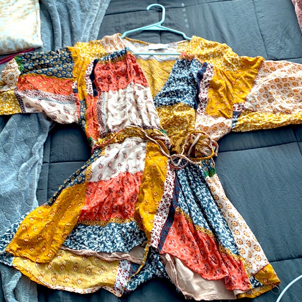 URBAN OUTFITTERS Dress Forum Animal Print Belted Romper